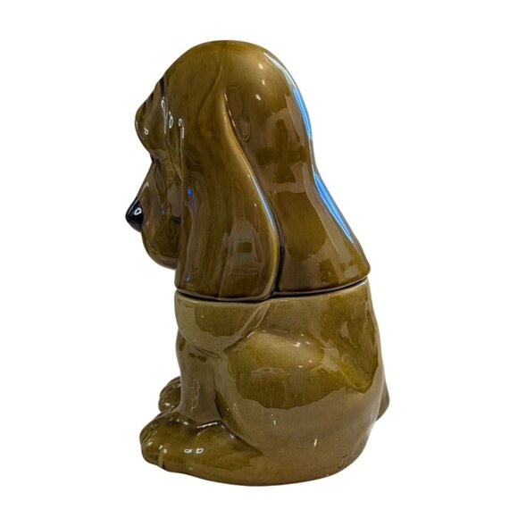 Vintage Basset Hound Dog Cookie Jar Glossy Ceramic Doranne of California 1950s - Picture 11 of 16
